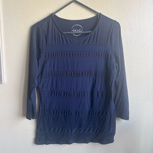 INC International Concepts Dark Blue Long Sleeve Top